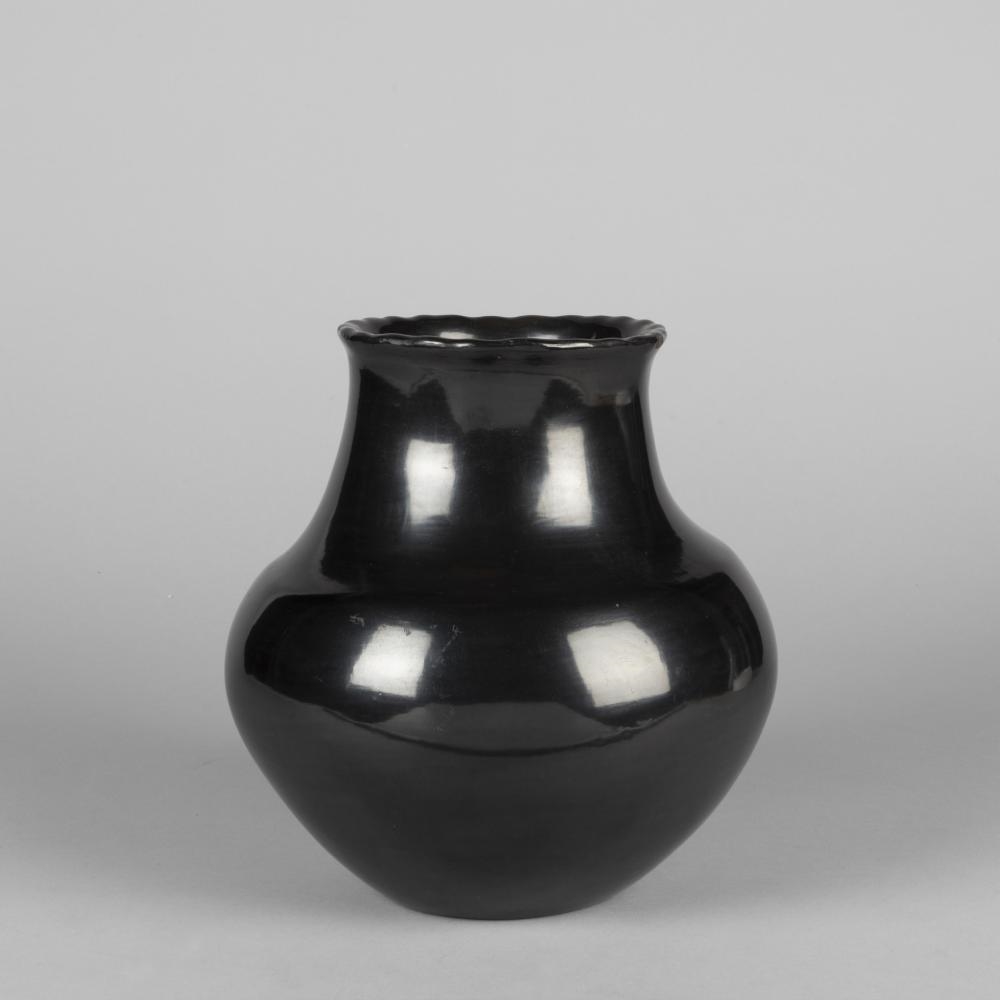 Artwork by Maria Montoya Martinez, Blackware Vase, Made of Fired Clay