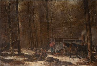 Harvesting maple syrup - H. Newell
