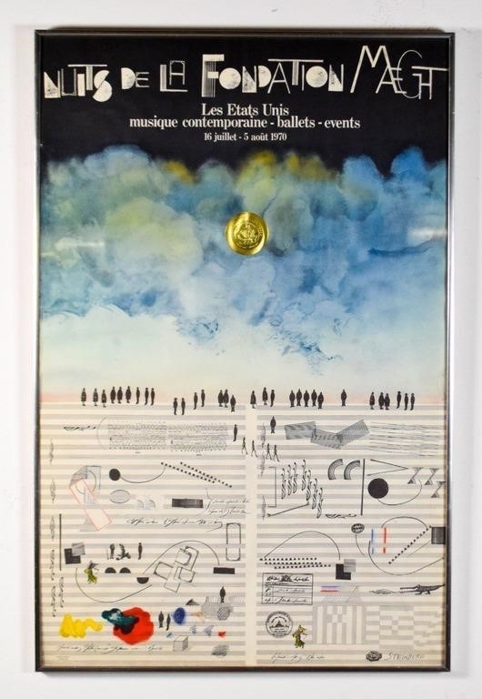 Artwork by Saul Steinberg, 2 Saul Steinberg Posters Spoleto, Fondation Maeght, Made of Vintage Posters