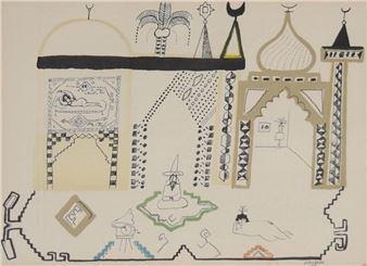 Derriere le Miror Lithograph - Saul Steinberg