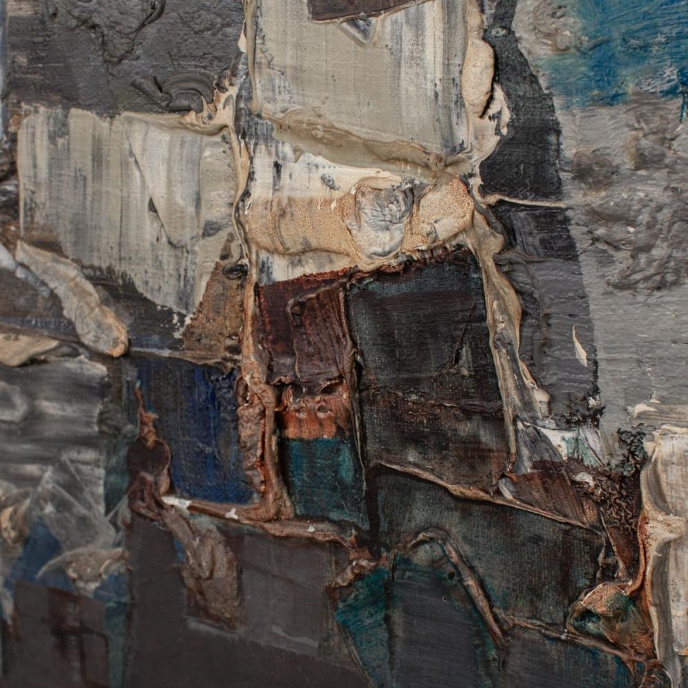 Artwork by Shanti Dave, Midcentury Abstract Oil & Plaster, Made of Oil & Plaster On Canvas