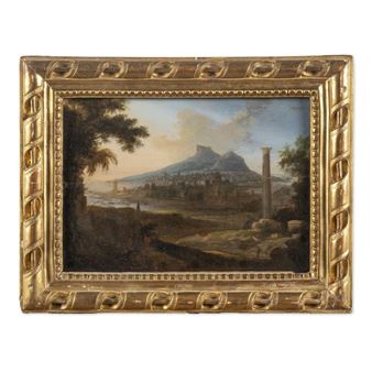 VUE D'UNE VILLE IMAGINAIRE EN BORD DE MER - Pierre Antoine Patel