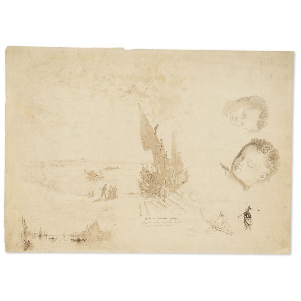 Artwork by Félix Ziem, FEUILLE D'ÉTUDES, Made of Ink and watercolor wash