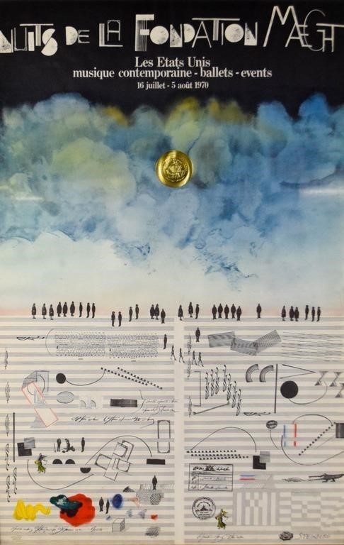 Artwork by Saul Steinberg, 2 Saul Steinberg Posters Spoleto, Fondation Maeght, Made of Vintage Posters