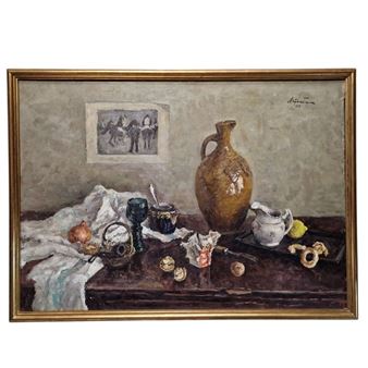 Still life with pitcher - Wiktor Juliewicz Apfelbaum