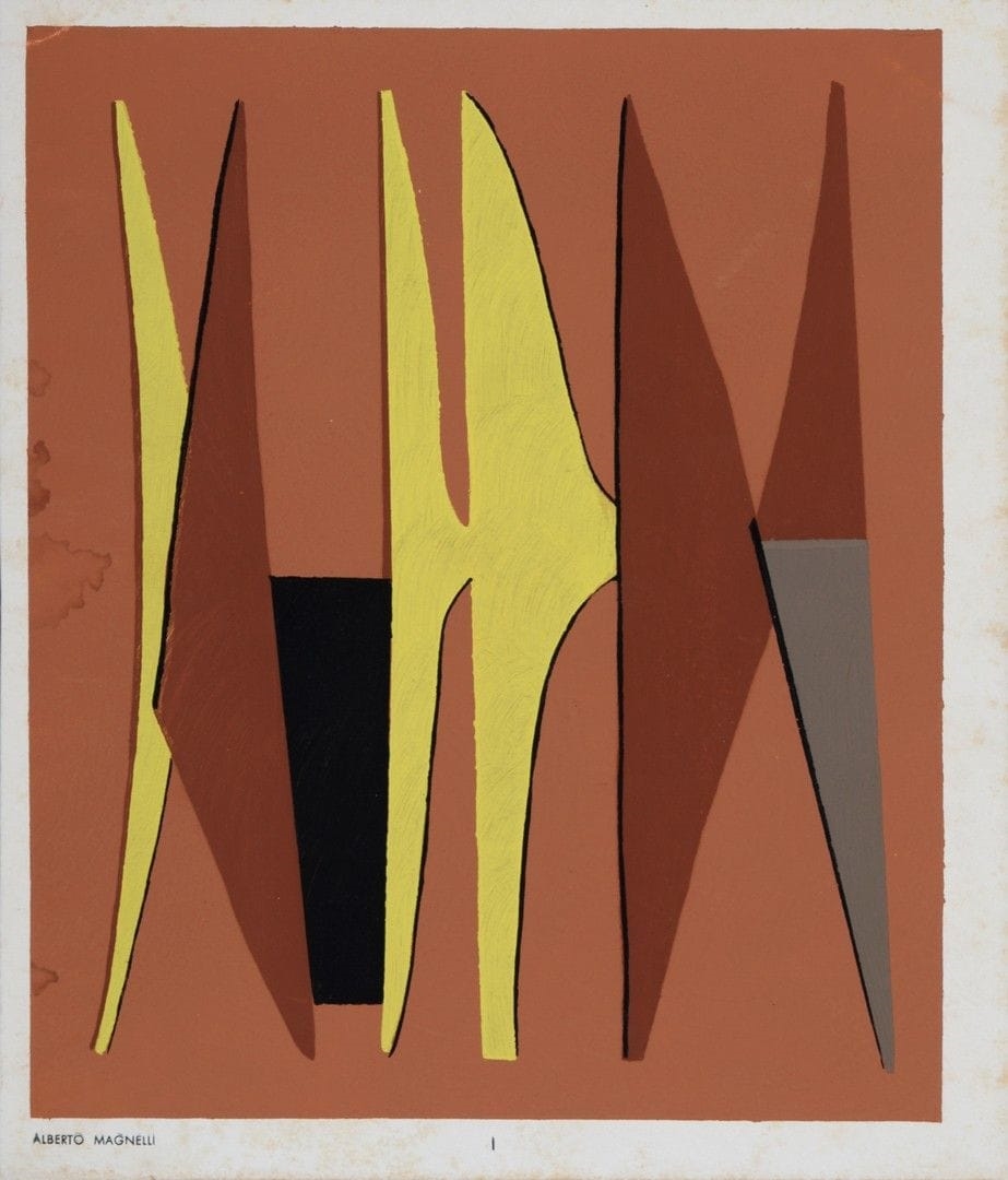 Artwork by Alberto Magnelli, Testimonies to Abstract Art I, Made of Stencil On Wove Paper