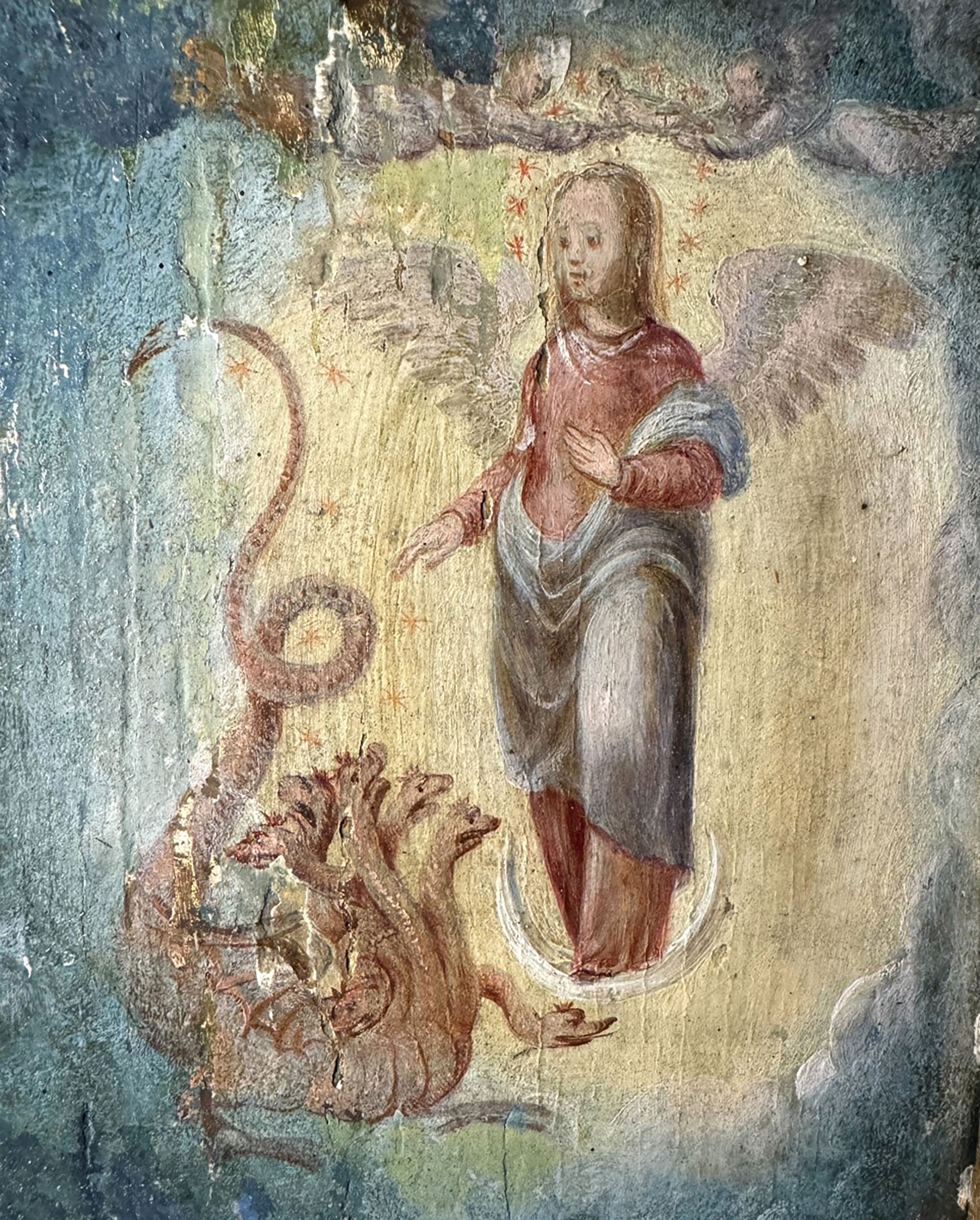 Artwork by Diego De Aguilar, Díptico representando a San Juan y San Eugenio de Toledo, Made of Óleo Sobre Tabla