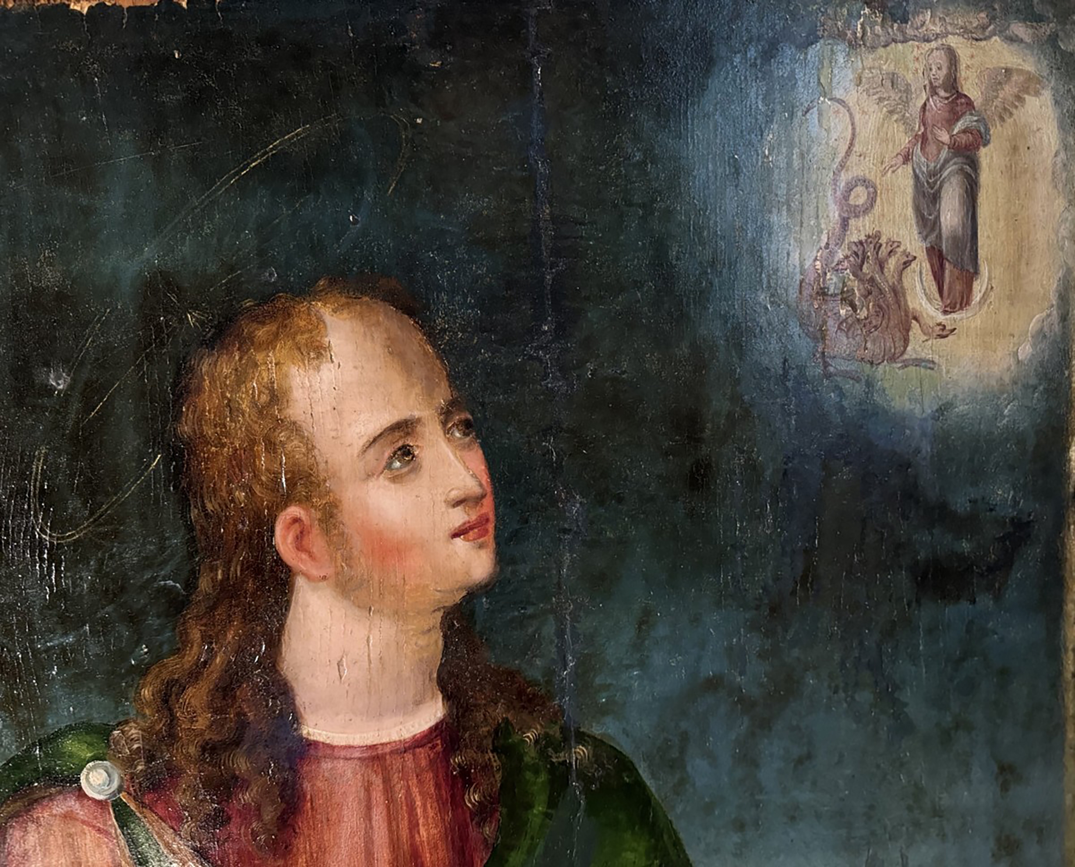 Artwork by Diego De Aguilar, Díptico representando a San Juan y San Eugenio de Toledo, Made of Óleo Sobre Tabla