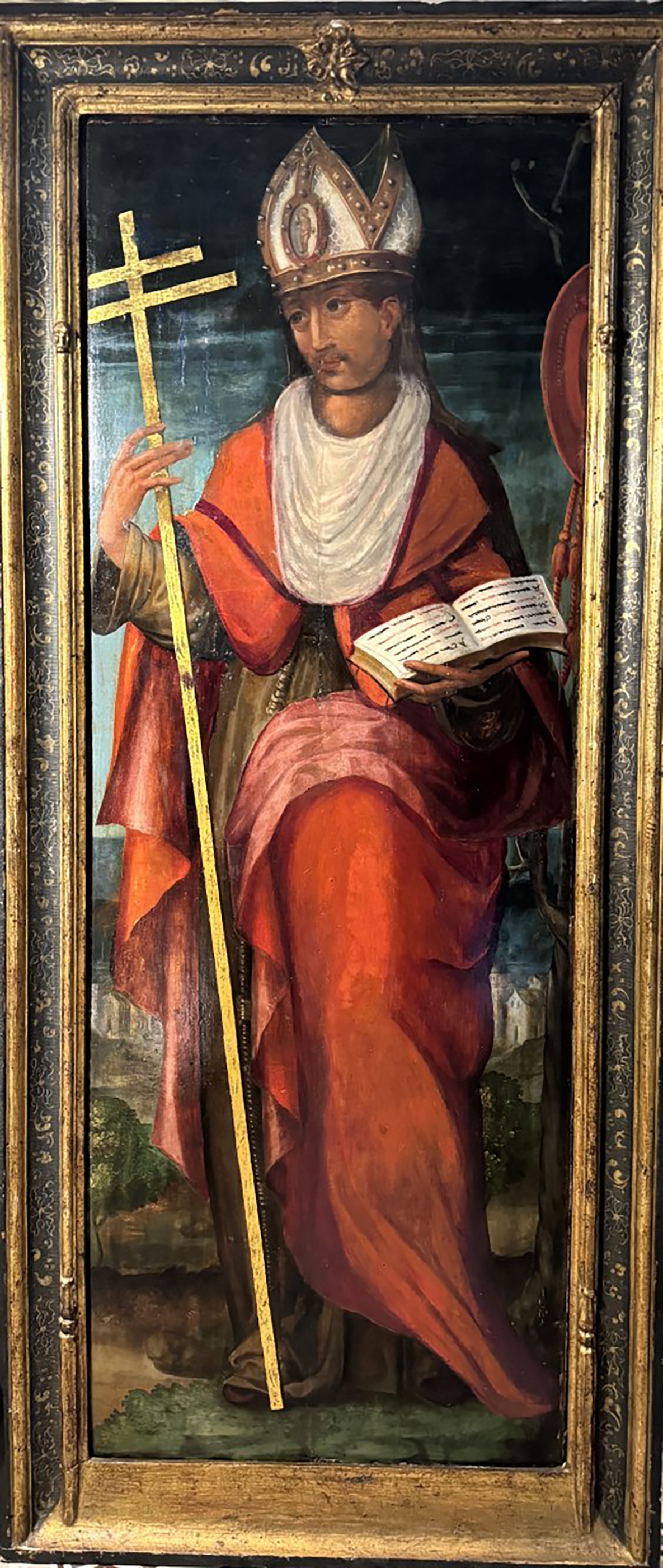 Artwork by Diego De Aguilar, Díptico representando a San Juan y San Eugenio de Toledo, Made of Óleo Sobre Tabla