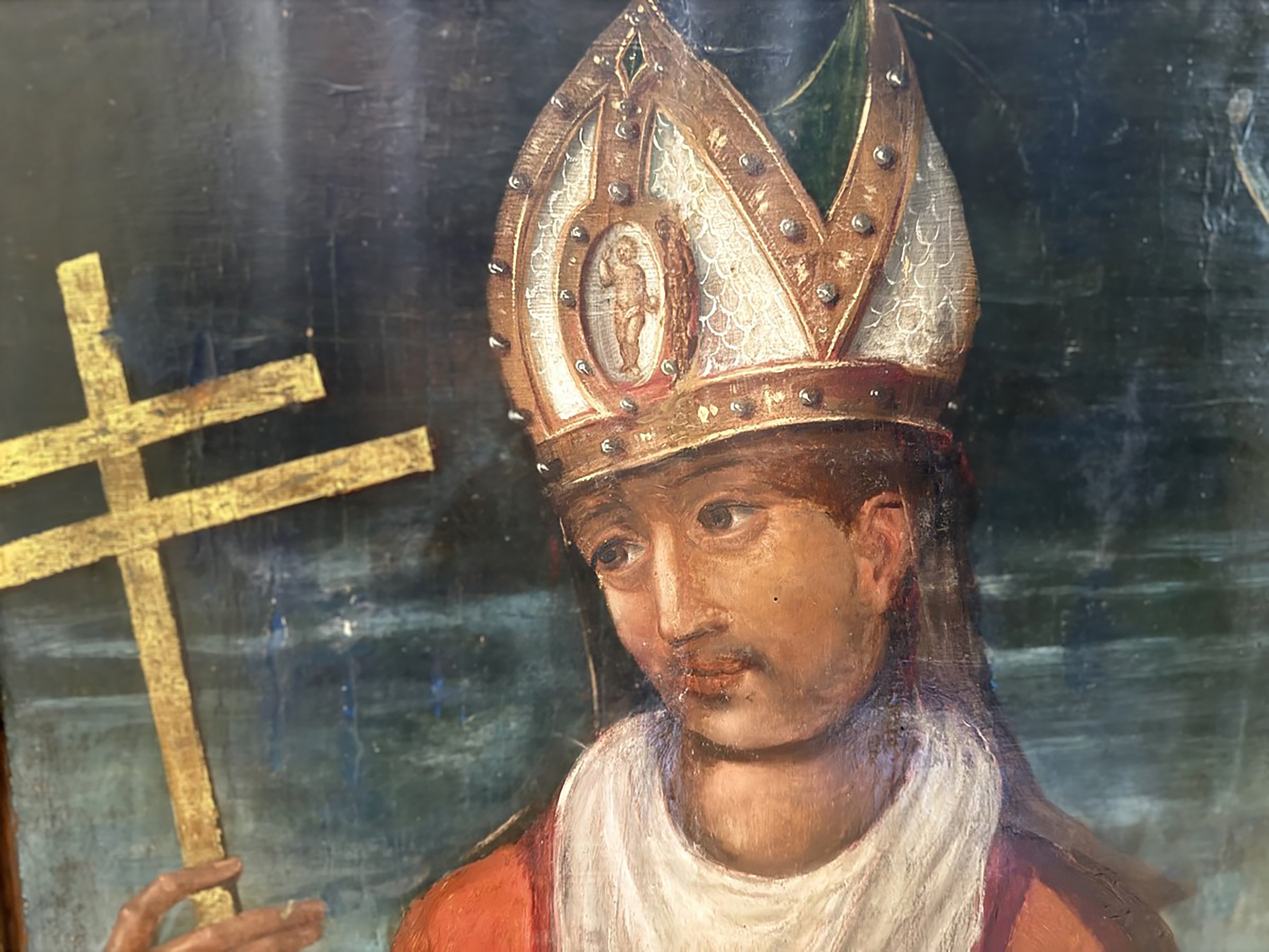 Artwork by Diego De Aguilar, Díptico representando a San Juan y San Eugenio de Toledo, Made of Óleo Sobre Tabla