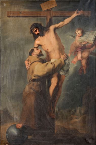 Saint Francis adoring Christ on the cross - Bartolomé Estebán‏ Murillo