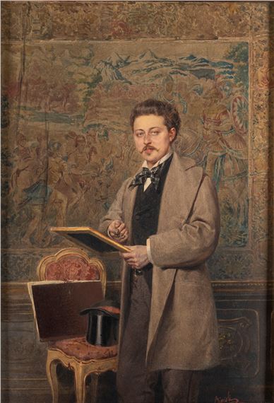 Portrait of a young collector - Antonio Bignoli