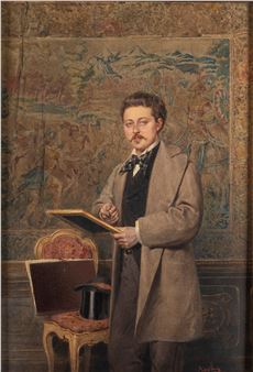 Portrait of a young collector - Antonio Bignoli