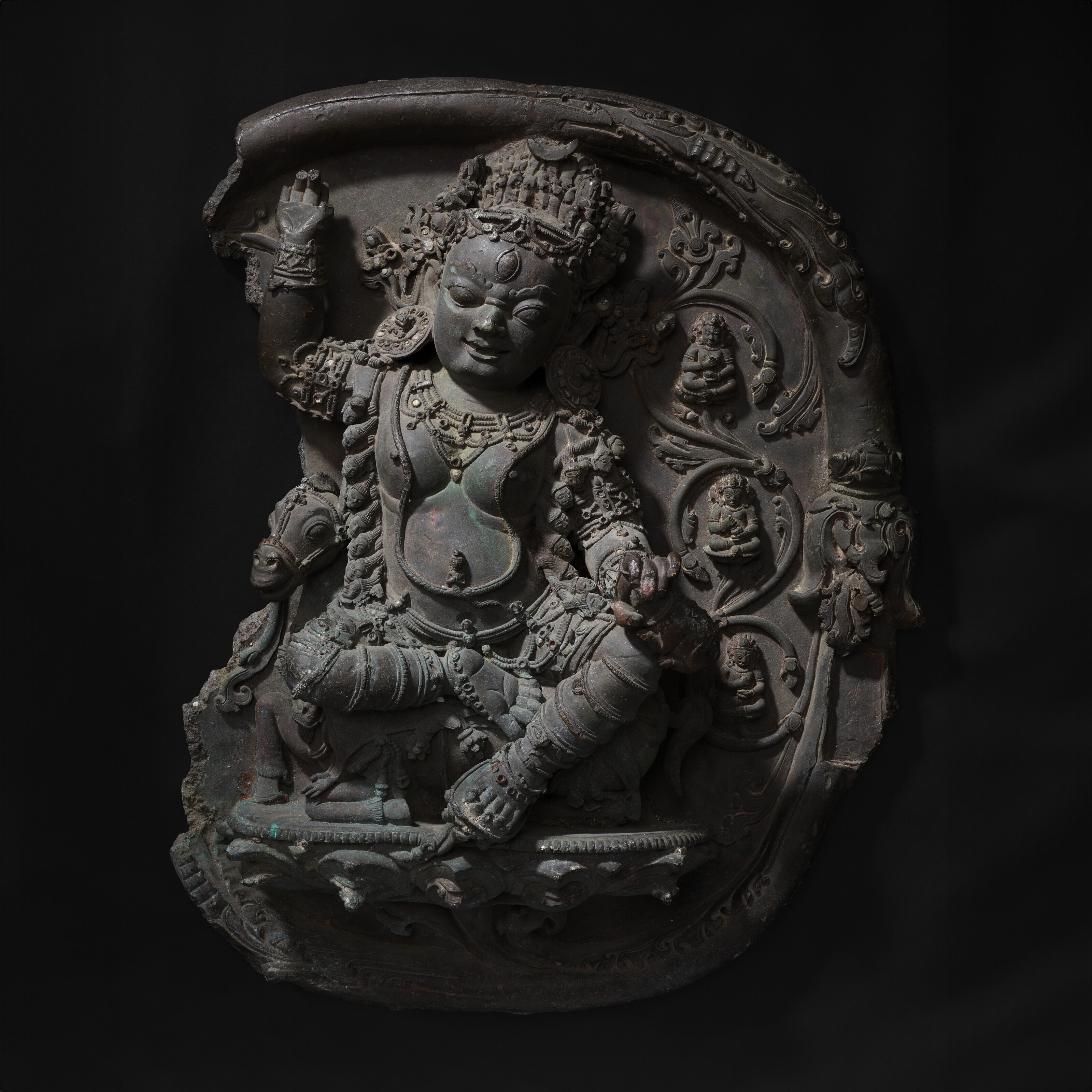Artwork by Tibetan School, 14th Century, A COPPER ALLOY PANEL OF PALDEN LHAMO, Made of Copper