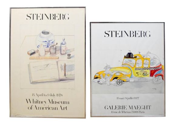 2 Saul Steinberg Exhibition Posters 1977, 1978