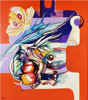 NATURA MORTA CON FARFALLA E PESCE - Enrico Bandelli