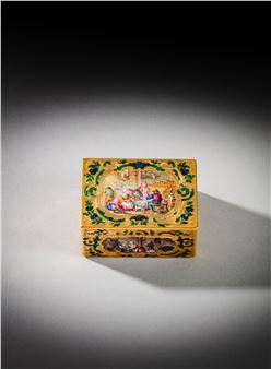 A gold and enamel snuff box, Jean Formey, Paris, 1756/1757, the enamels by Mademoiselle Duplessis