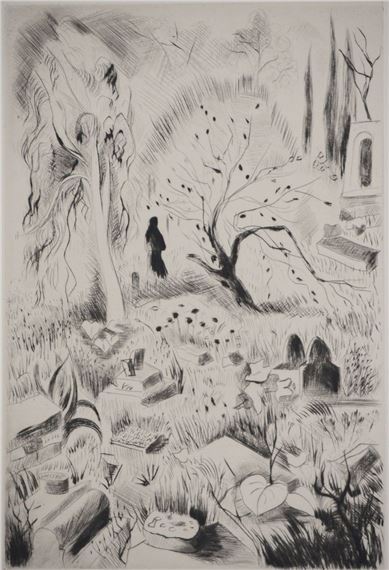 Arab cemetery by Madeleine Melsonn, 1948