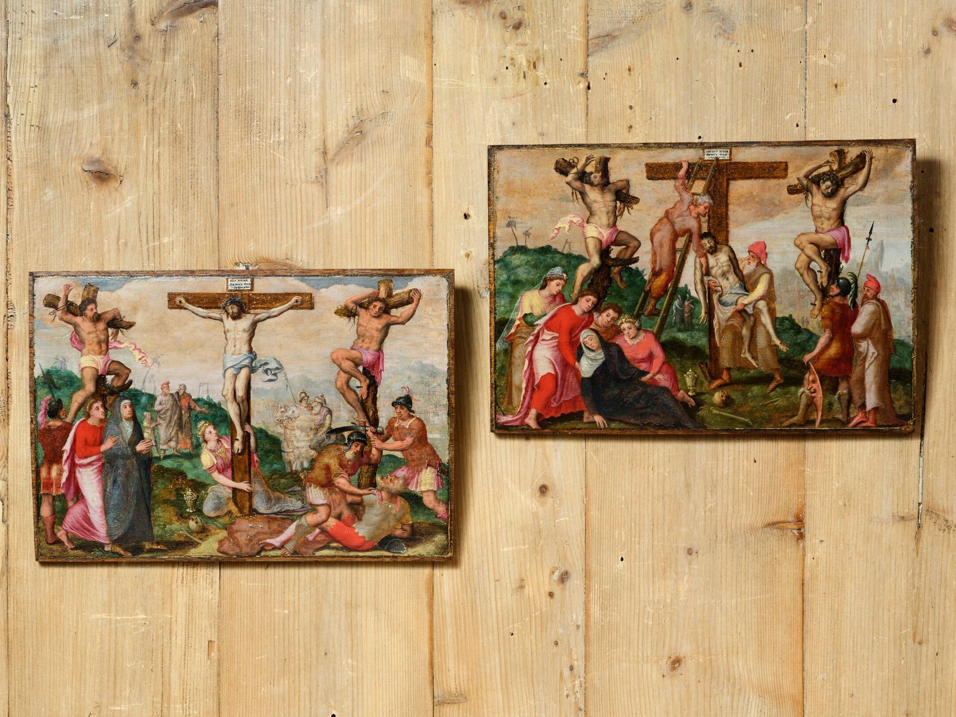 Artwork by Anthonie van‏ Blocklandt van Montfoort, The Crucifixion, Made of Oak Panels