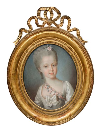 Portrait of a young girl by French School, 18th Century, 18th CENTURY