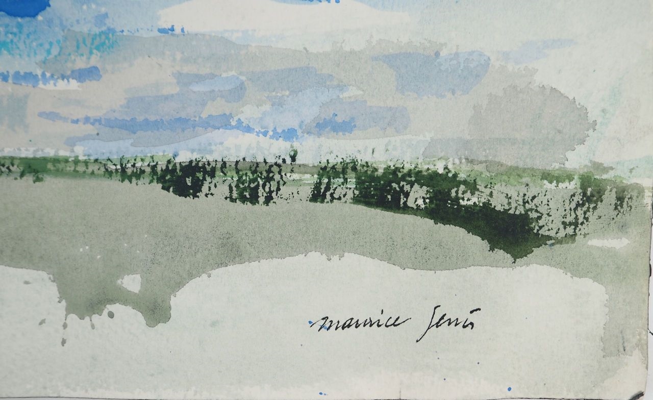 Artwork by Maurice Genis, Reflections on the lake, Made of Watercolor