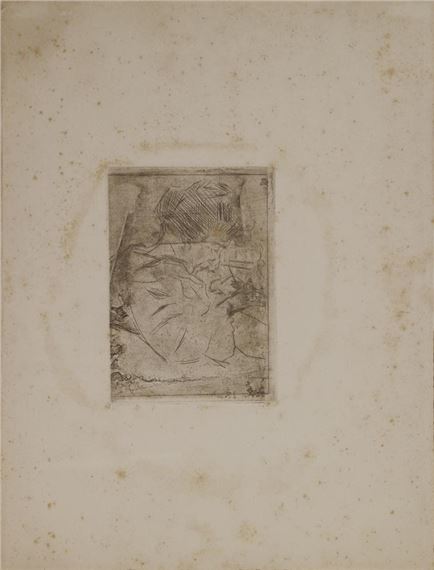 DONNA CHE FUMA MENTRE SCRIVE by Umberto Boccioni, 1908