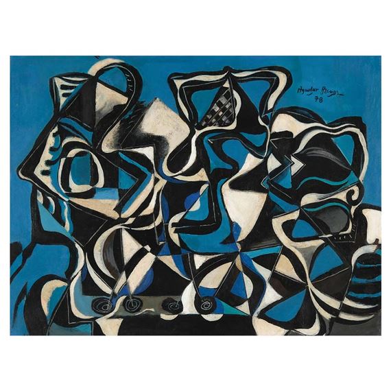 Abstract with Blue, White and Black - Federico Aguilar Alcuaz