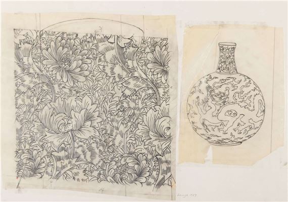 TWO STUDIES FOR LOUNGE [CHINESE VASE & MORRIS WALLPAPER