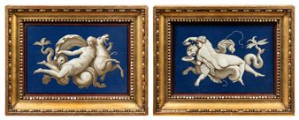 A pair of Italian micromosaic plaques, attributed to Giacomo Raffaelli (1753-1836), Rome, circa 1800