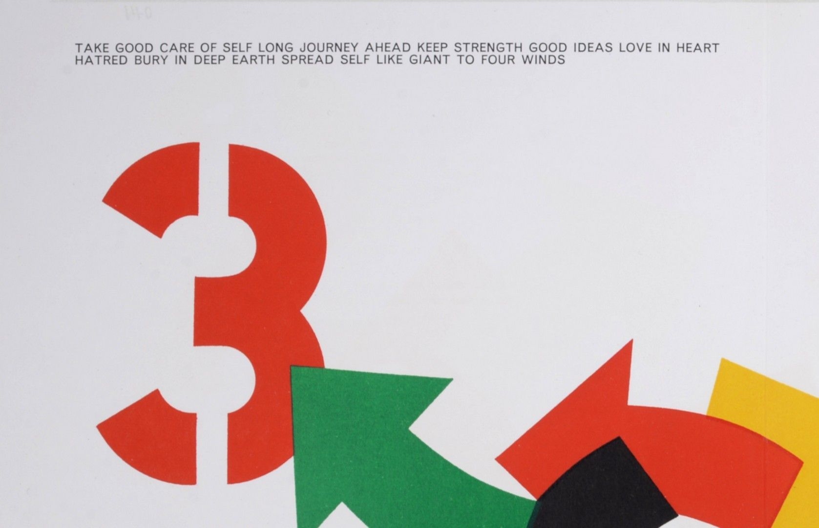 Artwork by Robert Indiana, Take Good Care of Self, Made of Original Lithograph On Wove Paper