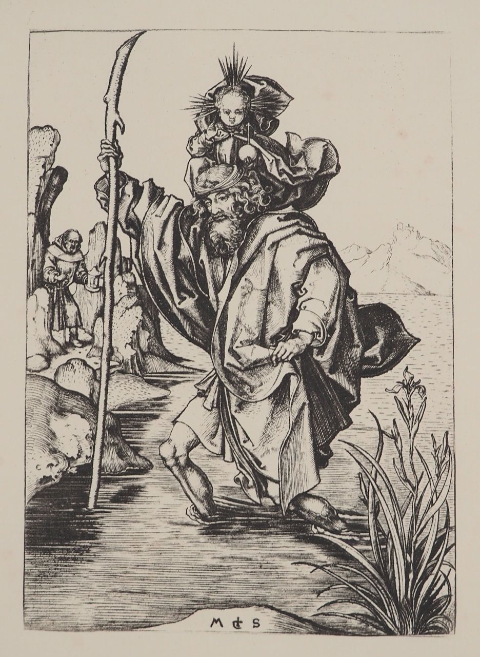 Artwork by Martin Schongauer, Saint Christopher Engraving, Made of Engraving