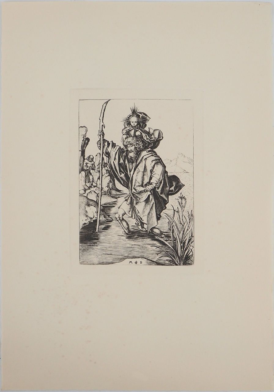 Artwork by Martin Schongauer, Saint Christopher Engraving, Made of Engraving