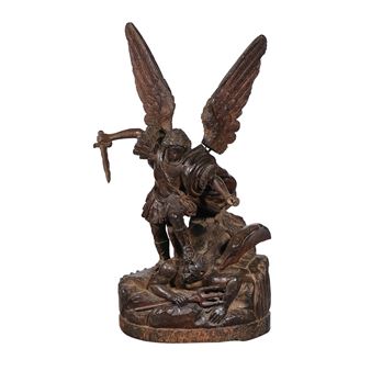 A Debulto of San Miguel Archangel mounted on a Peana - Graciano T. Nepomuceno