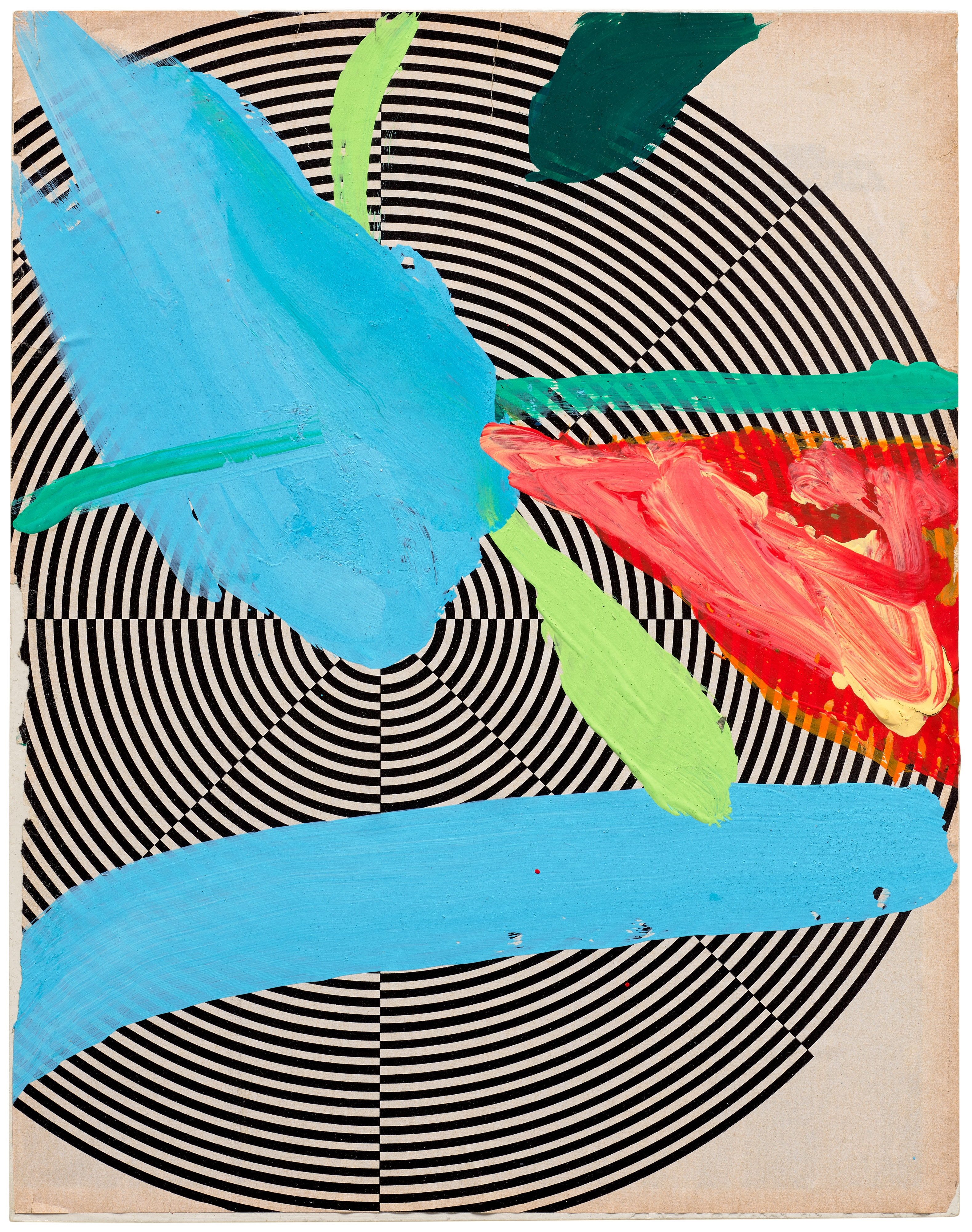 Artwork by David Salle, Life 82, Made of Flashe on paper laid down on board