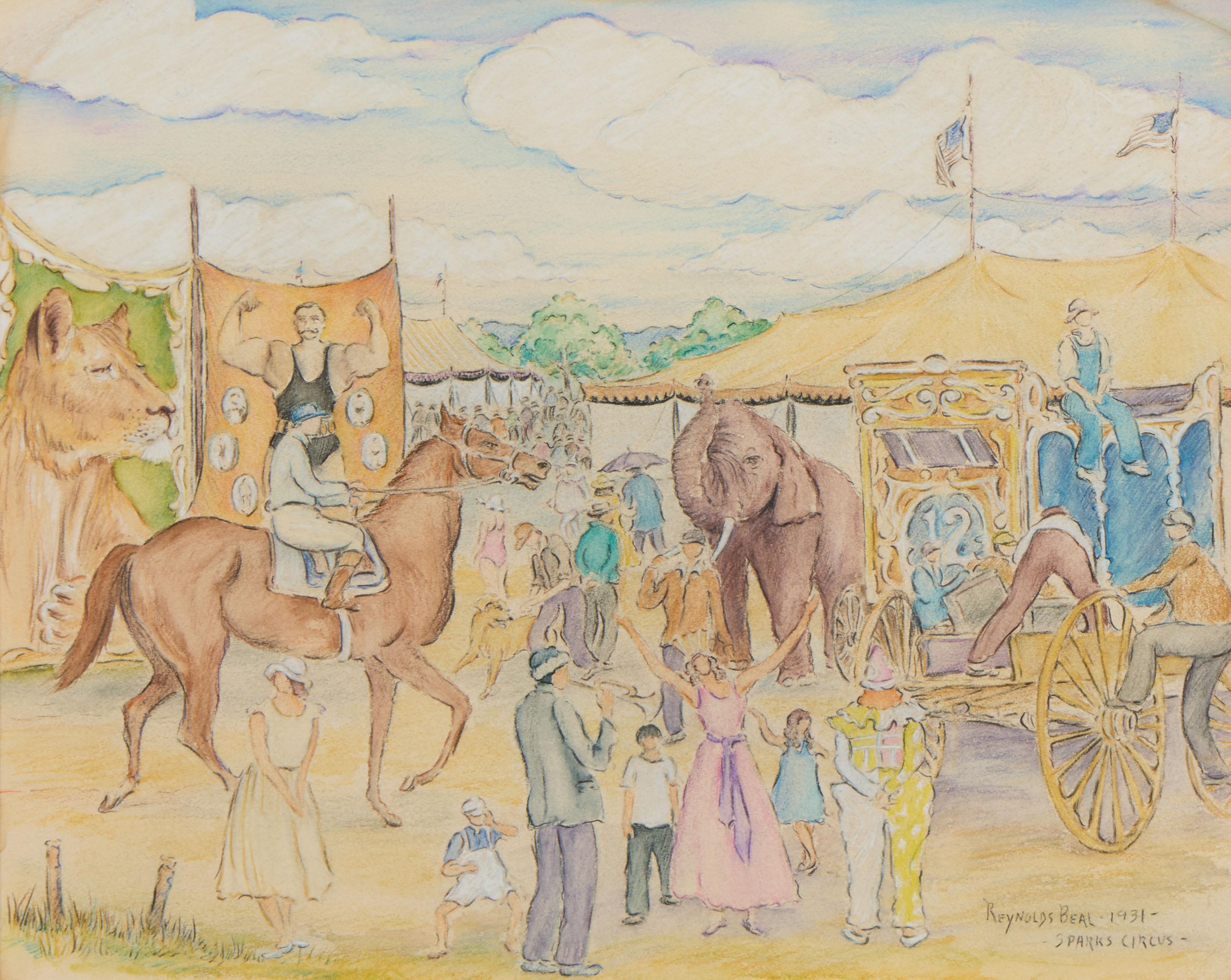 Artwork by Reynolds Beal, Sparks Circus, Made of Colored Pencil On Paper