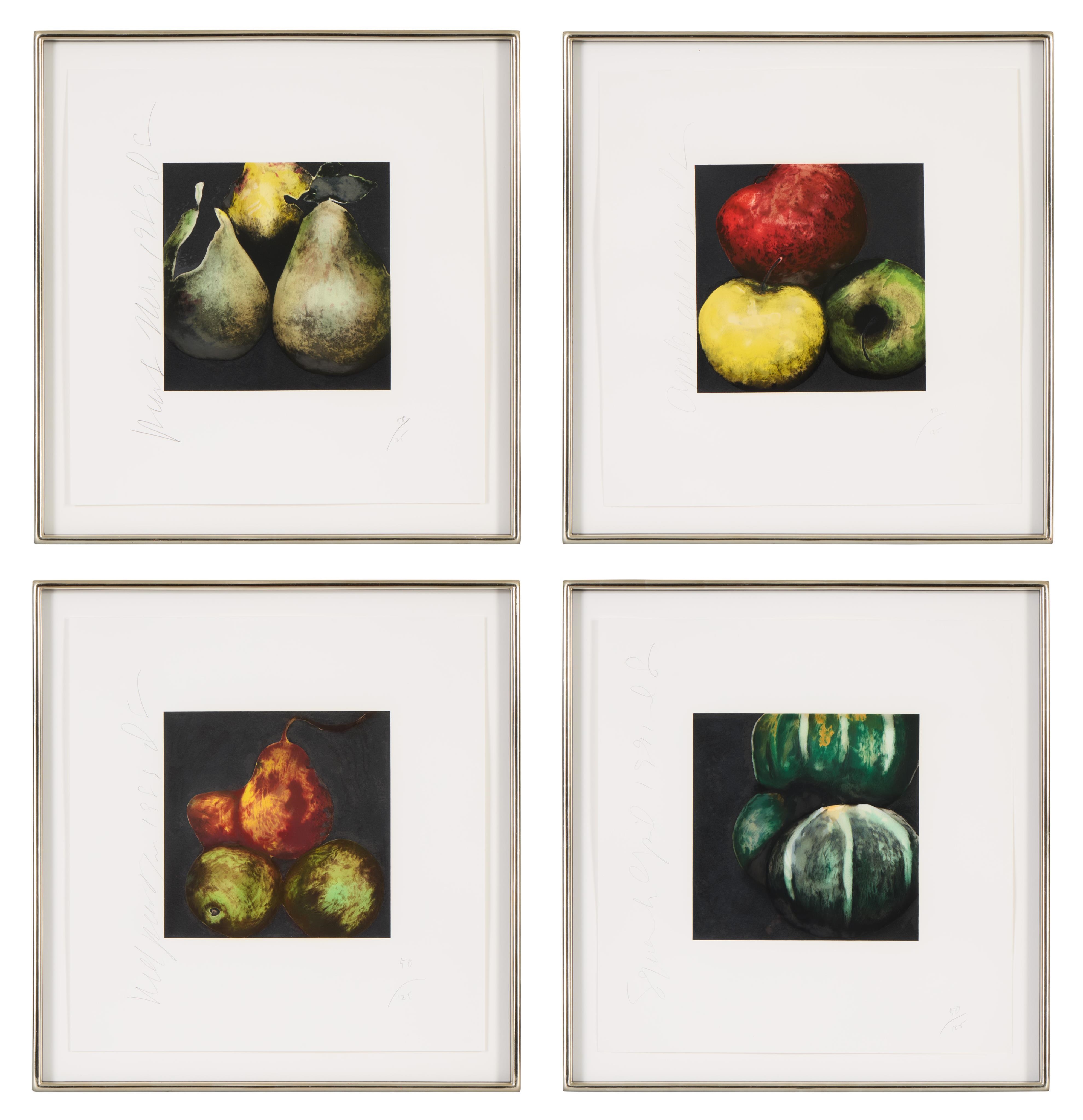 Artwork by Donald Sultan, Four Works from 'Fruits and Flowers, Made of Screenprint