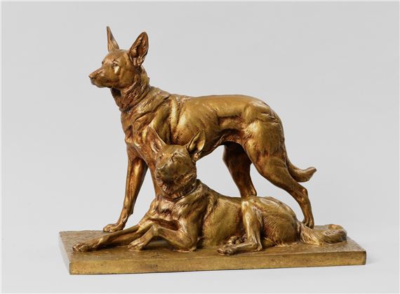 Two German shepherds by Charles Paillet