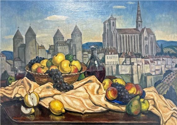 Semur and fruit by André Maire, 1972