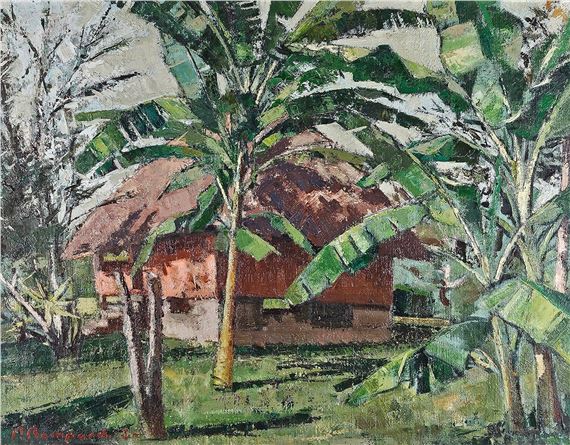 The Tahitian hut by Pierre Bompard