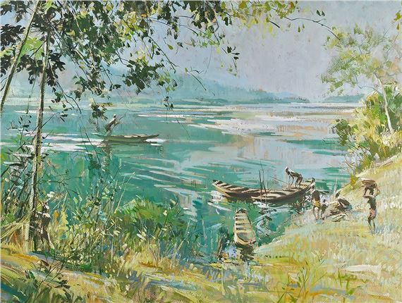 View of an African lake by Guy Huze