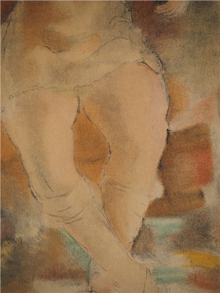 Jules Pascin | Nude with Pink Blouse (1954) | MutualArt