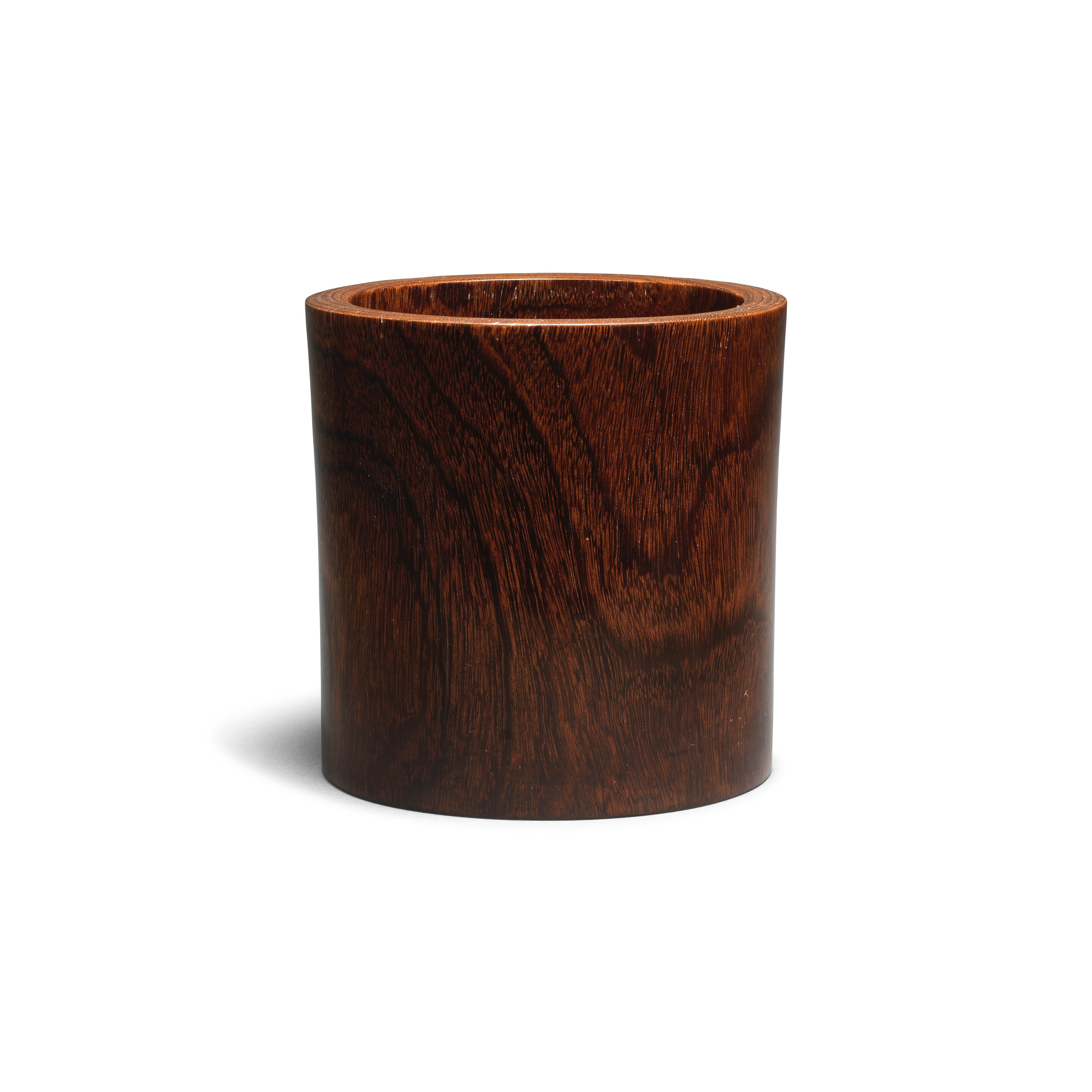 Artwork by Chinese School, Brushpot, Bitong, Made of Plain ironwood of chocolate-brown tone