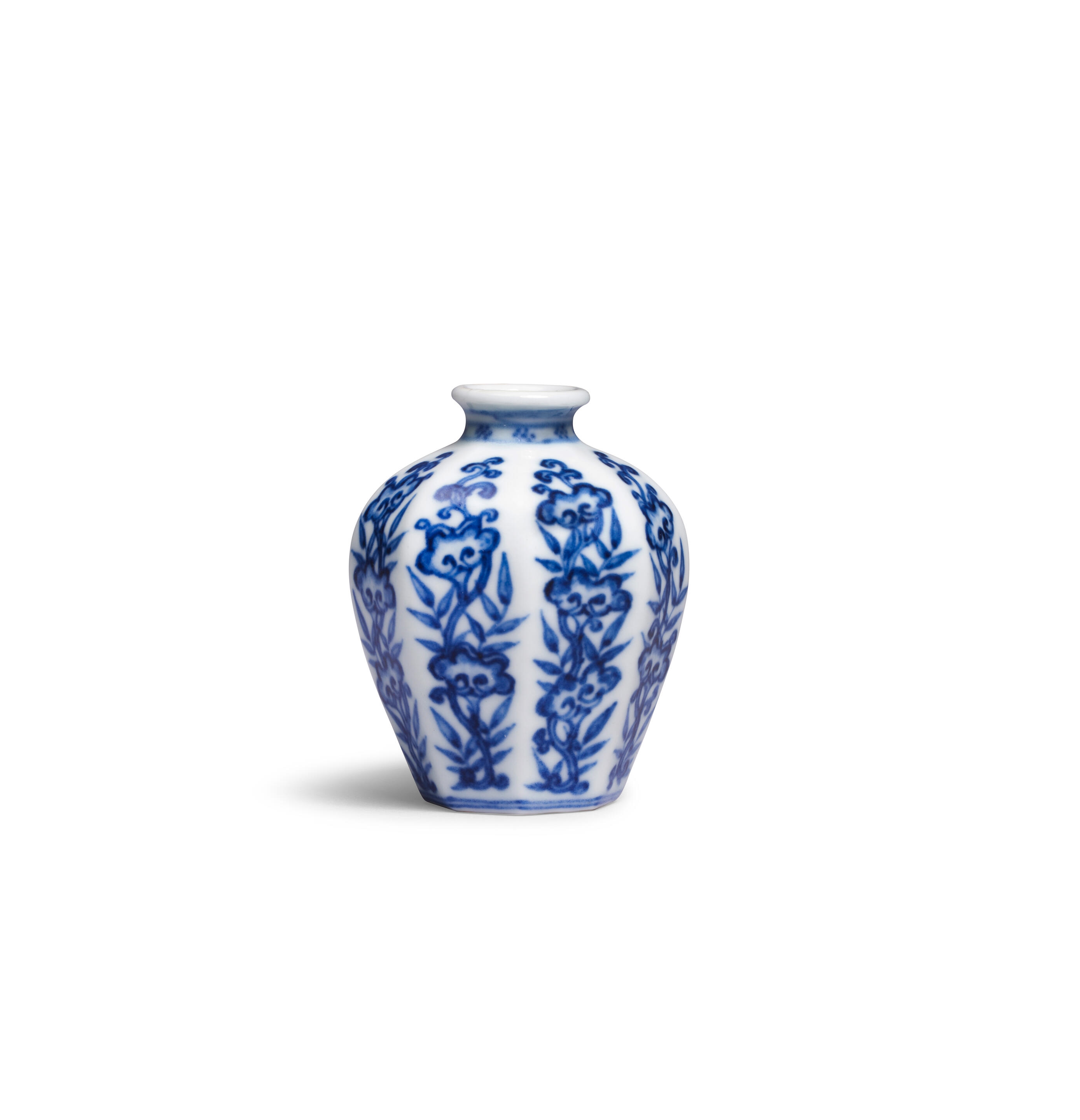 Artwork by Chinese School, 'Lingzhi' Octagonal Jarlet, Made of in vibrant cobalt-blue tone