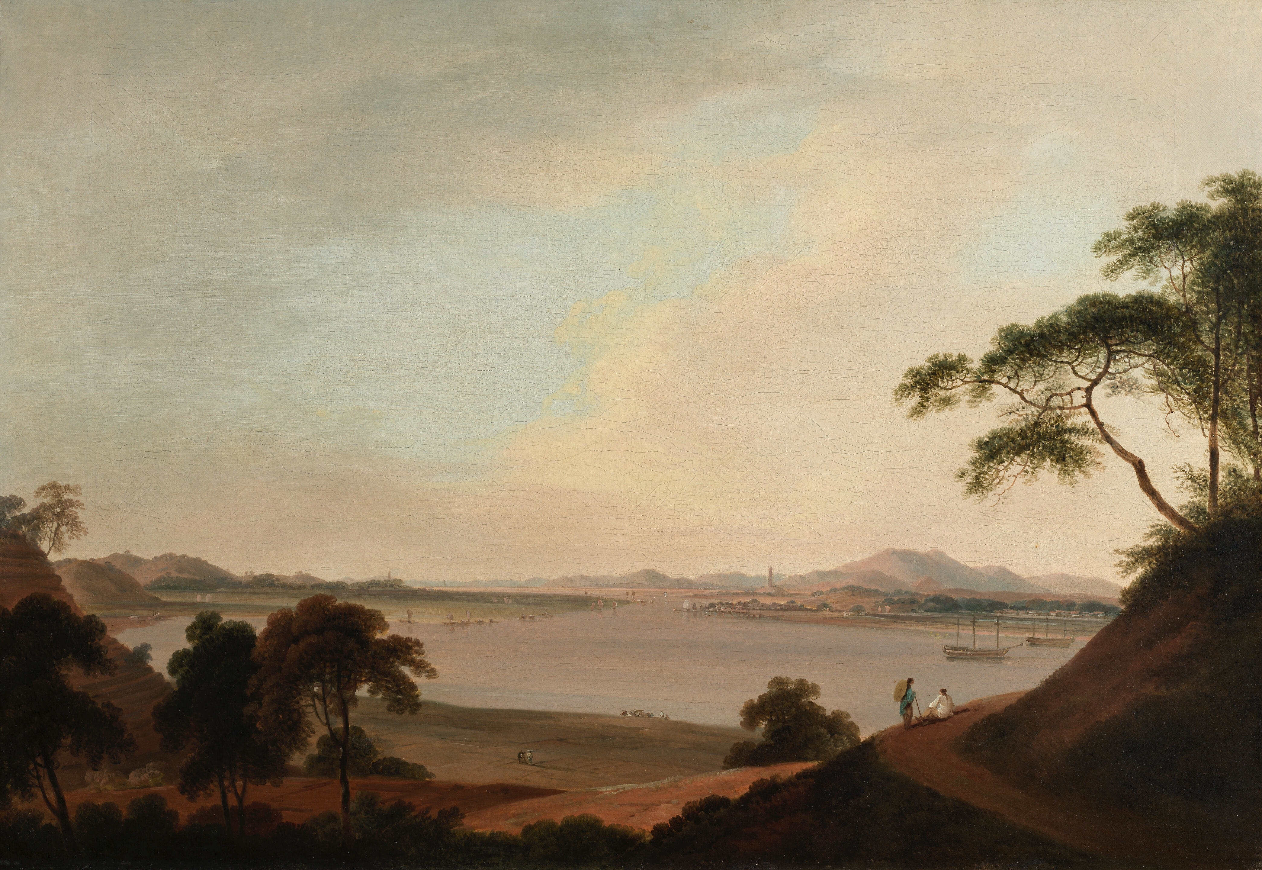Artwork by William Daniell, Whampoa, Made of Oil on canvas, framed
