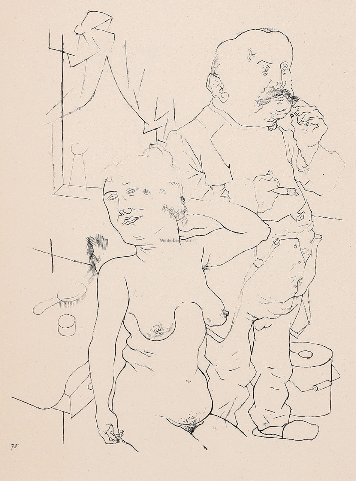 Artwork by George Grosz, Verlobung – Sonntag früh, Made of photolithograph