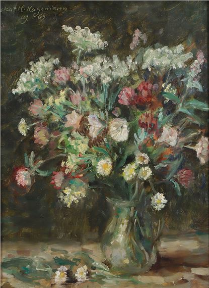 Wiesenblumenstrauß in Glasvase - Oskar H. Hagemann