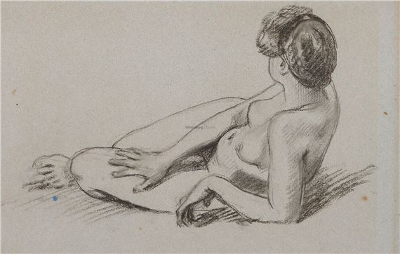 Liegende junge Frau. Aktstudie - Ludwig von Hofmann