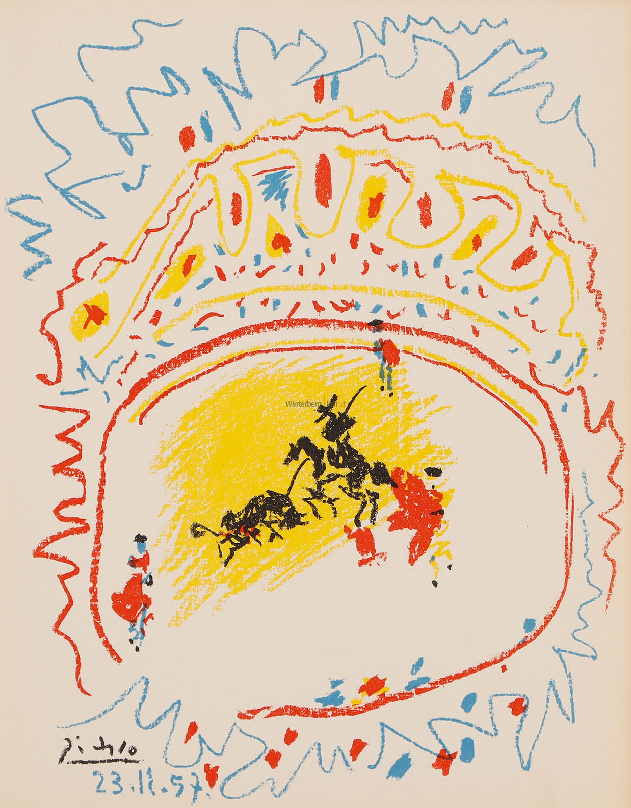Artwork by Pablo Picasso, La petite Corrida, Made of color lithograph