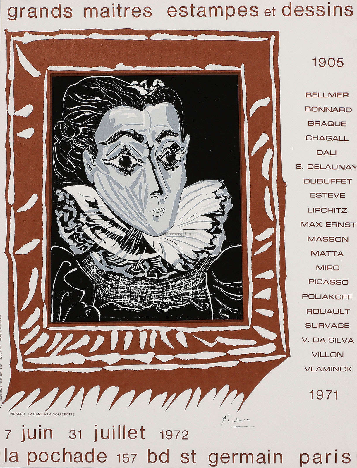 Artwork by Pablo Picasso, Henri Deschamps, La Colombe – Arlequin au Miroir – La Dame à la Collerrette, Made of Farblithographie, Farbsérigraphien, Photolitho
