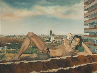 Männlicher Akt auf dem Uni-Center Köln - Helmuth Poppe